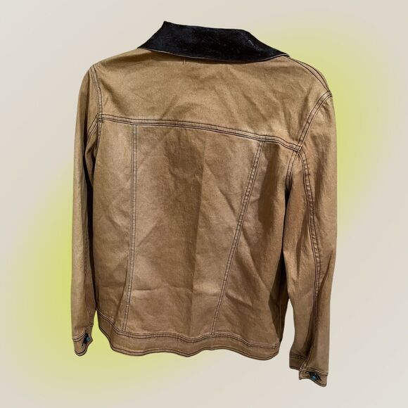 DIANE GILMAN (DG 2) Womens'  JACKET BROWN W/TURQUOISE SEQUINS Size (S) - Picture 2 of 2